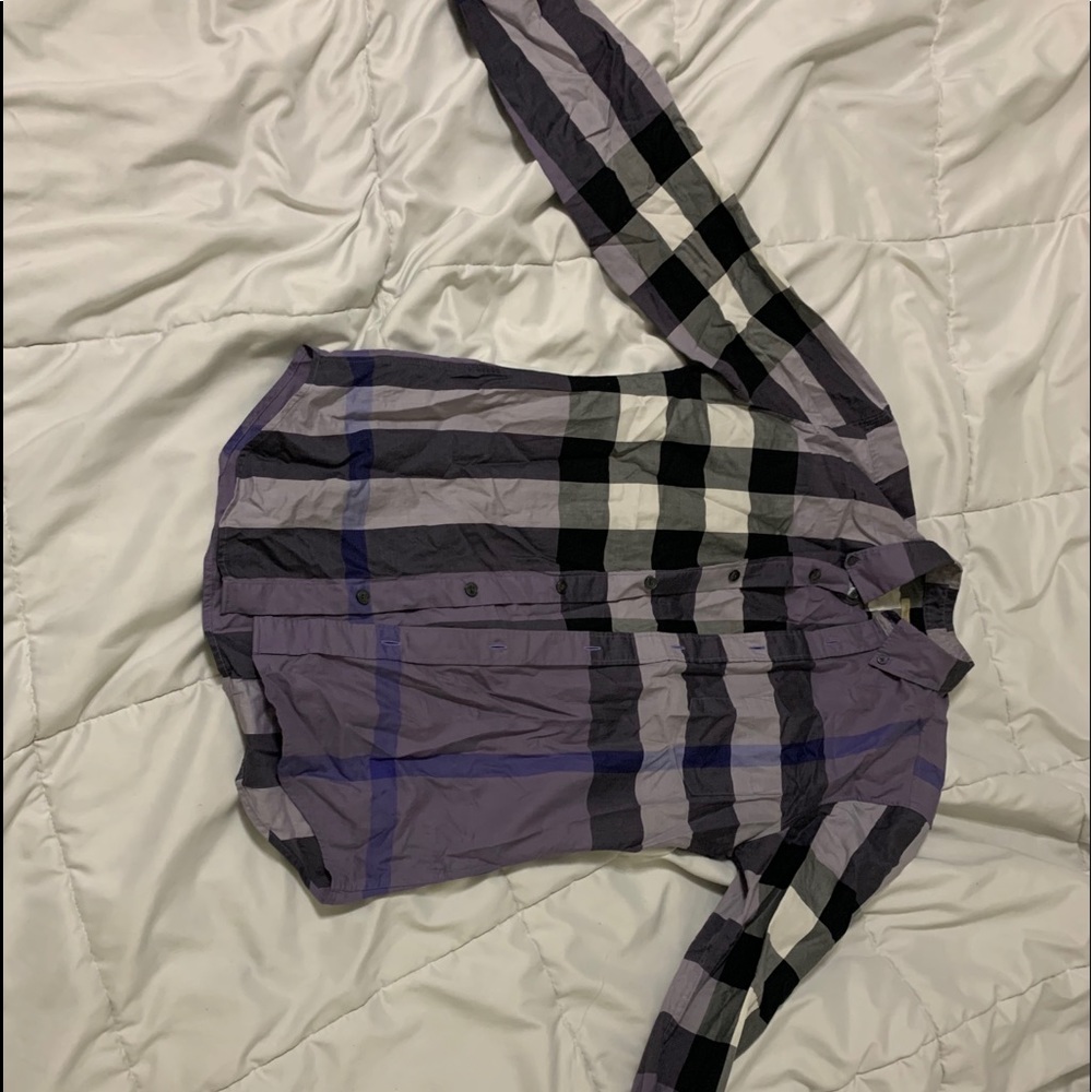Men’s Purple Burberry long sleeve formal shirt